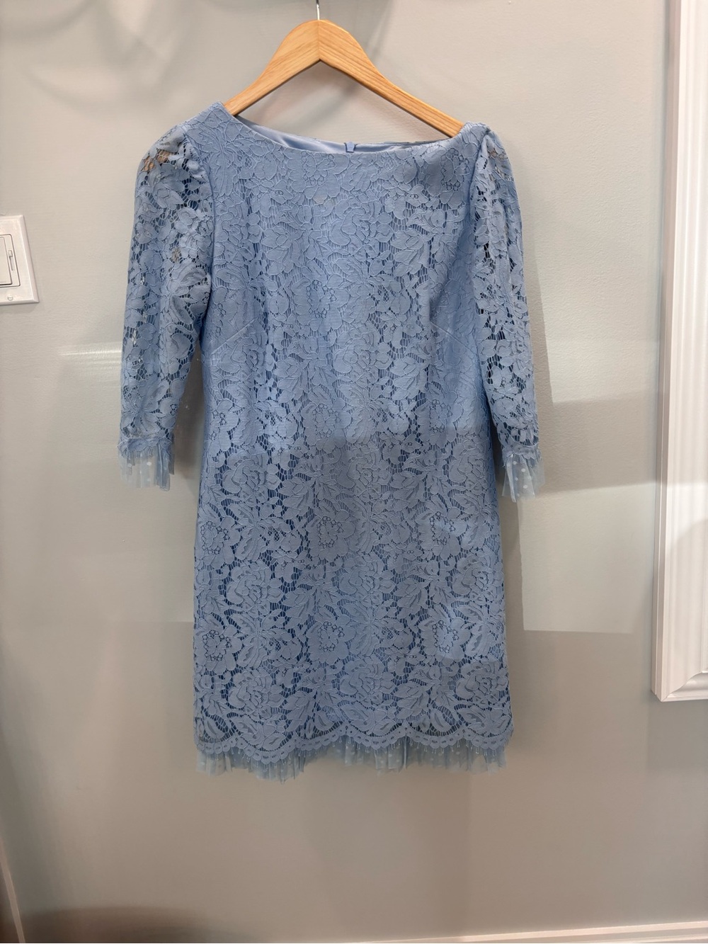 Vince Camuto Powder Blue Lace Midi Shift Dress